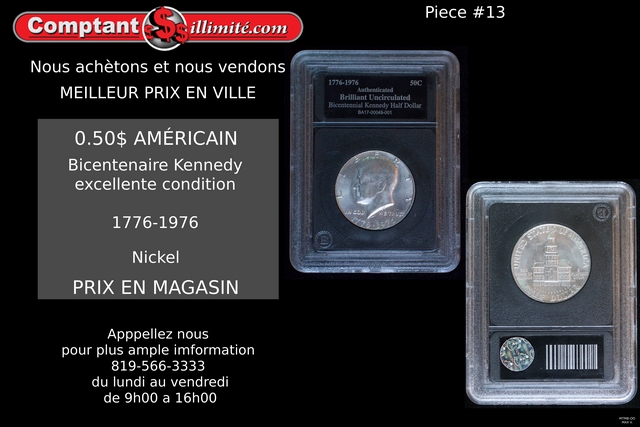 Pièce de monnaie Kennedy Bicentennial