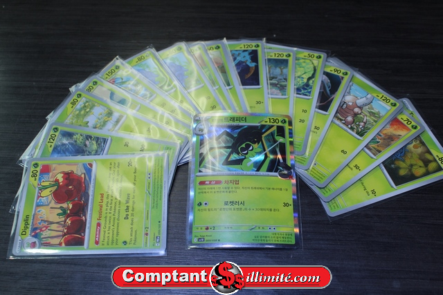 Lot (Grass) cartes Pokemon (18) Moitiee Coreen - Image 1