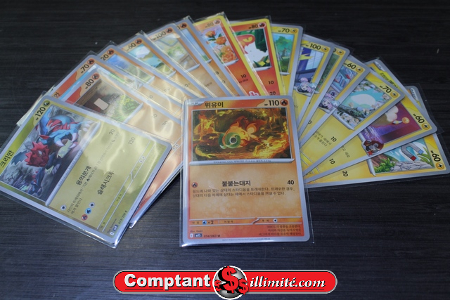 Lot (Fire / Electric) cartes Pokemon (19) Moitiee Coreen - Image 1