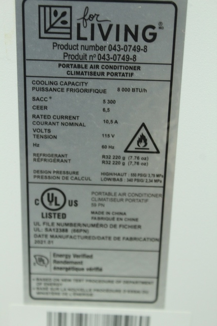 (8000btu) Climatiseur For Living for living 8000btu 043-0749-8 - Image 3