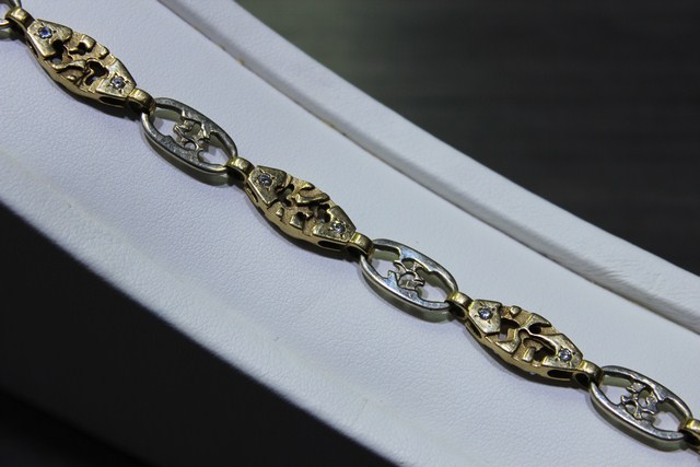 Bracelet 2 tons 03x20 jaune blanc - Image 2