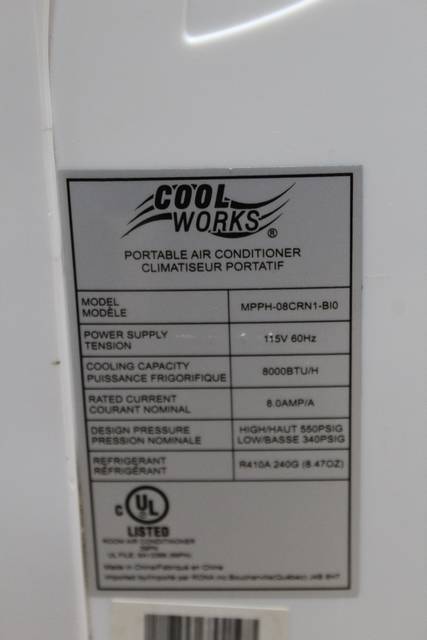 Climatiseur cool work 8000 btu (Abimé mais fonctionnel) mpph-08crn1 - Image 2