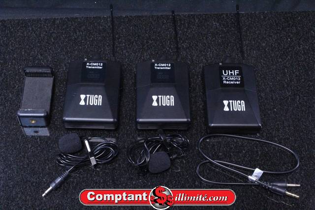 Ensemble de micro cravate Tuga 2 émetteurs 1 récepteur x-cm012