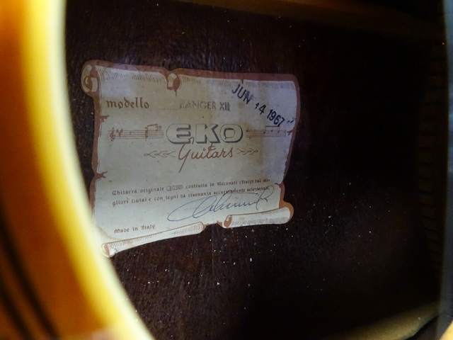 GUITARE 12 Cordes ACOUSTIQUE Setup en GAUCHERE  1967 EKO RANGER XII - Image 2