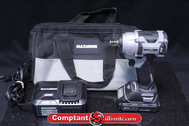 Perceuse impact 1/2 +batt +chargeur + sac maximum 054-7975-0