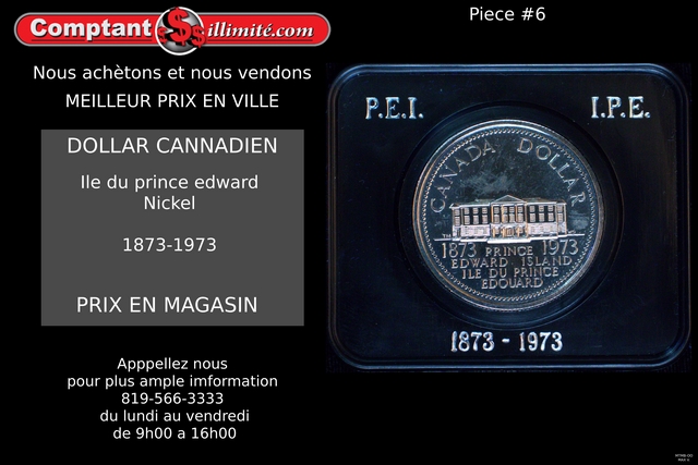 Pièce de monnaie Iles du Prince Édouard Canada 1873-1973