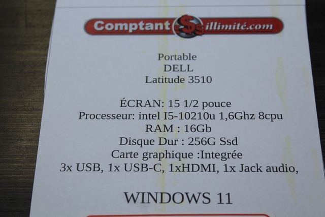 Portable Dell 15 pouce latitude 3510 - Image 4