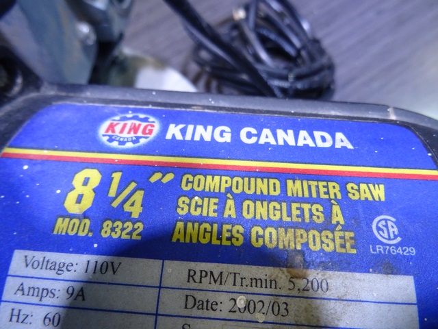 Scie a Onglets 8-1/4 (incomplet) King Canada 8322 - Image 3