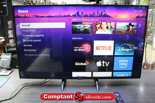 Téléviseur RCA 43 pouce notc +roku (tc) rtu4300
