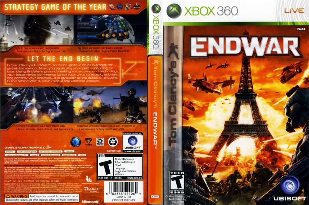 Tom Clancys Endwar MICROSOFT xbox 360