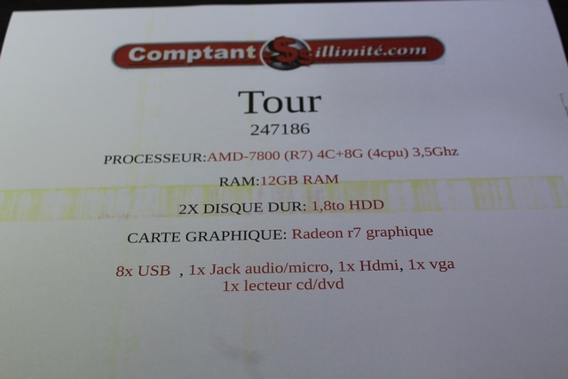 tour ordinateur Acer amd a10-7800 radeon r7 4 coeur 8gb ram 3.50ghz 2to hdd - Image 4